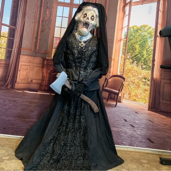 Victorian Mourning Costume Death Funeral Gothic Halloween Scary Haunt Actor XL - Picture 1 of 17